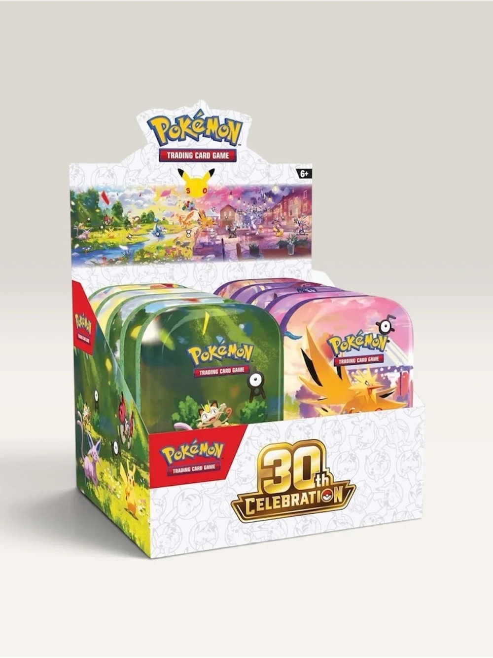 POKEMON 30th Anniversary Celebration Mini Tin Display Sealed